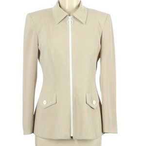 Nanette Lepore Tan Beige Blazer Jacket Size 6 Small Excellent RARE HTF GORGEOUS